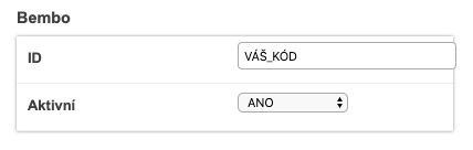 Bembo Pixel nastavení v Shopece